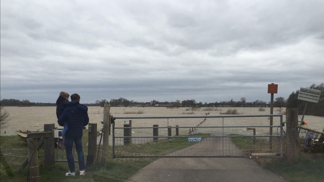'Uiterwaarden langs IJssel staan nog twee weken onder water'