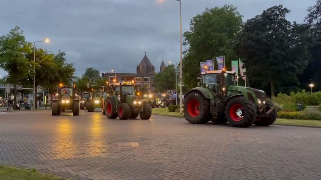 Protest boeren op het Nijmeegse Keizer Karelplein.