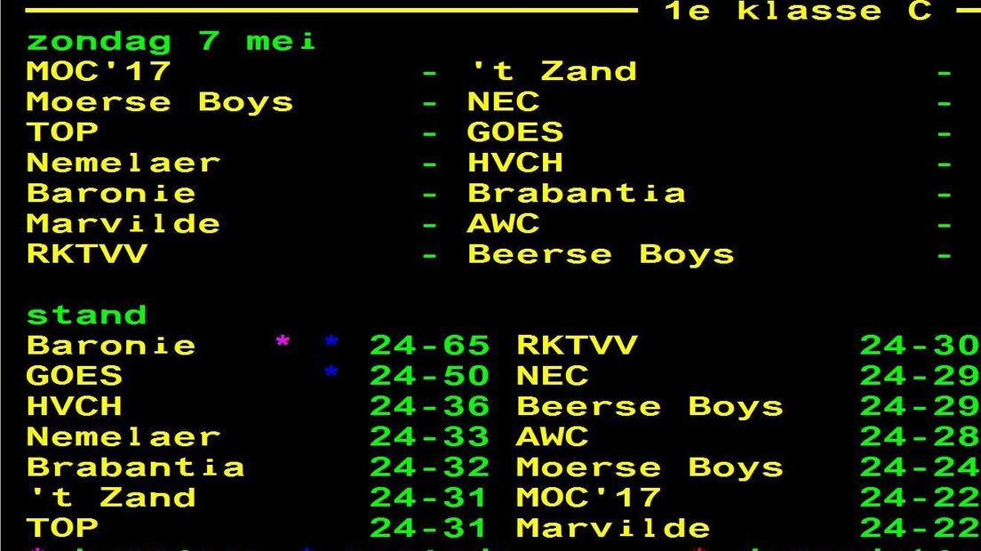 Standen amateurvoetbal