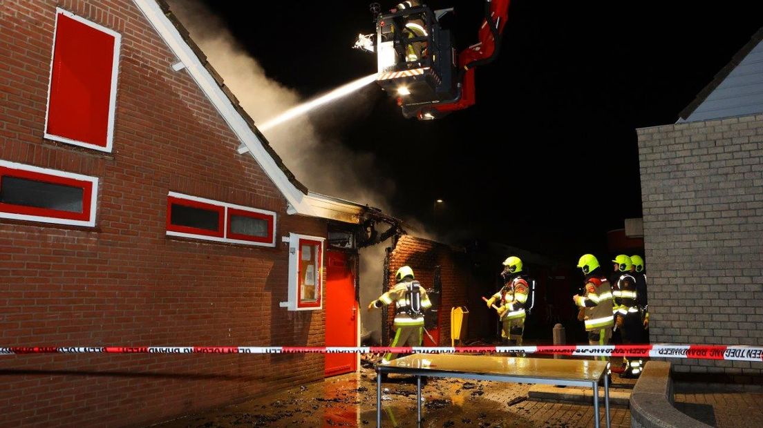 De brandweer aan het werk bij BZC'14 in Brakel.