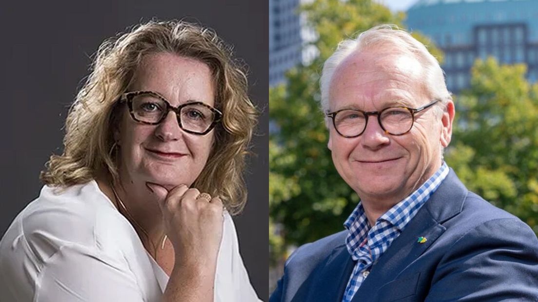 Petra Ginjaar (VVD) en Bram Reitsma (Hart voor Den Haag)