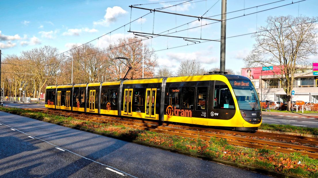 De tram die rijdt tussen Nieuwegein en Utrecht.