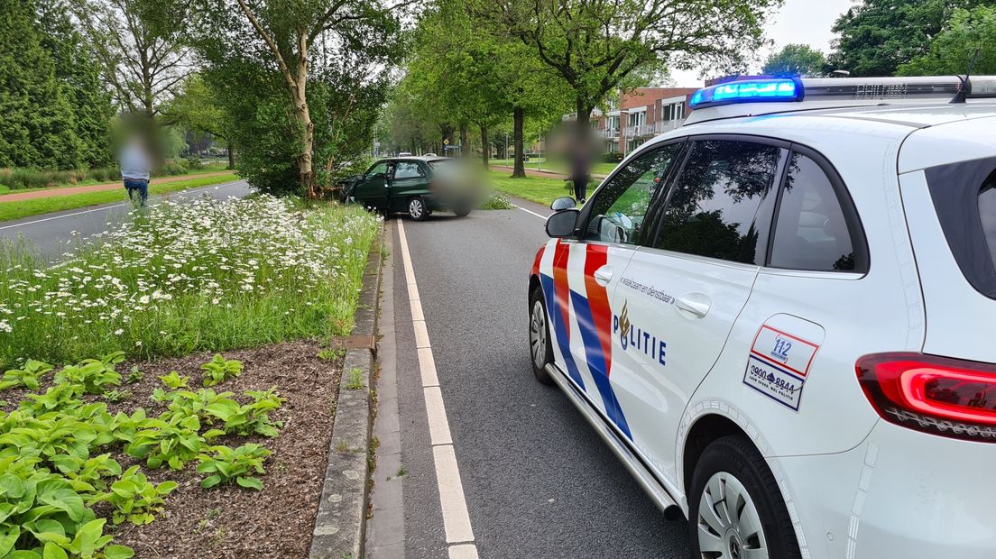 Hulpdiensten op de plek van het ongeval in Veendam
