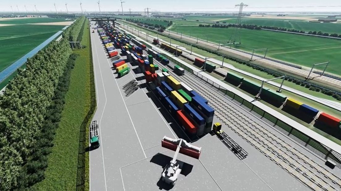 Een impressie van de Railterminal. Afbeelding: provincie Gelderland