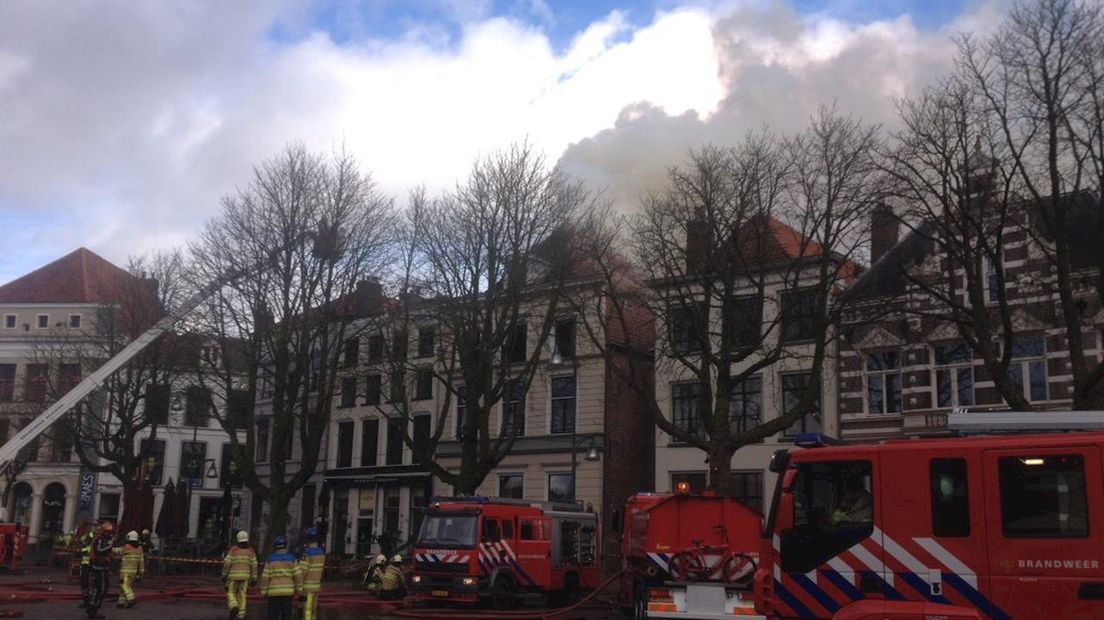 Grote brand in panden Brink Deventer