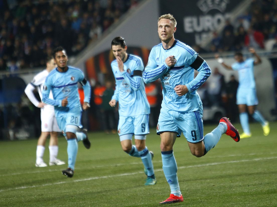 Nicolai Jorgensen na zijn goal tegen Zorya Luhansk