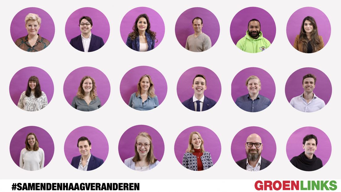 Kandidaten op voorlopige kandidatenlijst GroenLinks Den Haag