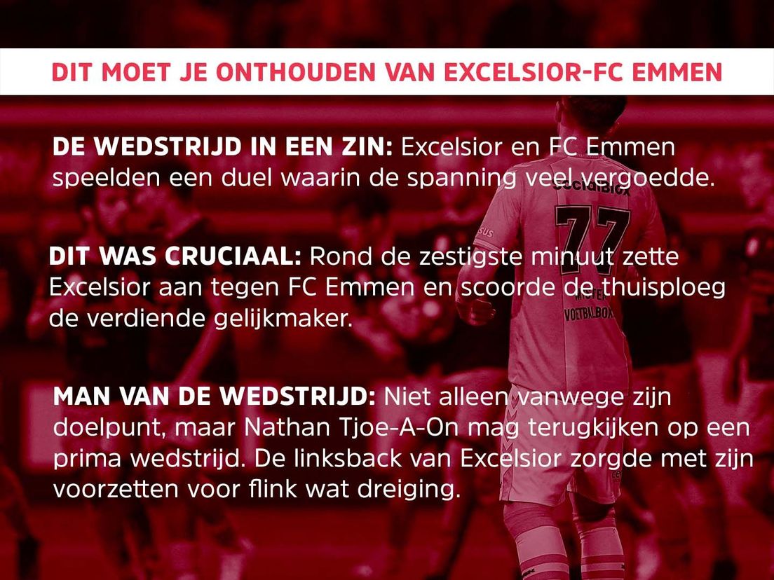 Dit moet je onthouden van Excelsior-FC Emmen