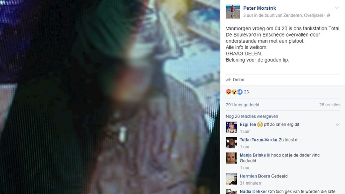 Facebookpagina eigenaar tankstation