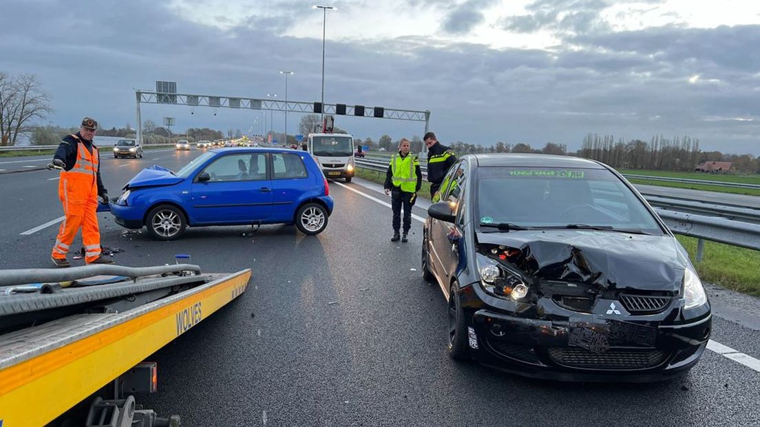 Een ongeval op de A1 bij Twello.