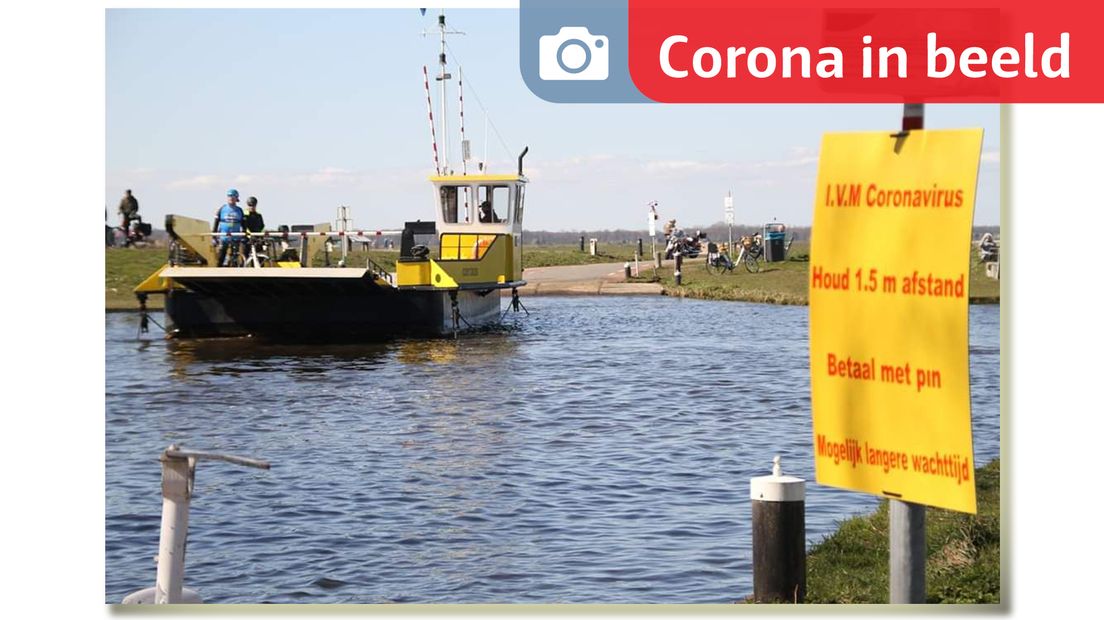 Ook op het pontje zijn voorzorgsmaatregelen genomen.