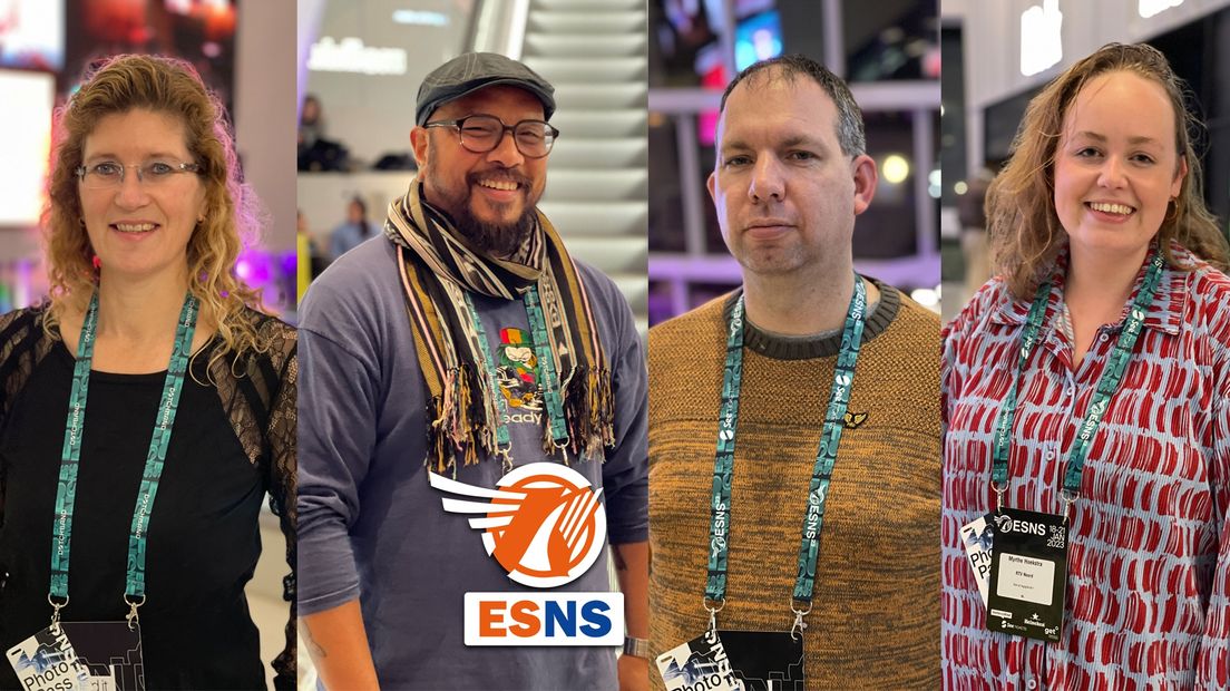 Onze vier ESNS-correspondenten, van links naar rechts: Daniëlle, Ro, Alfons en Myrthe