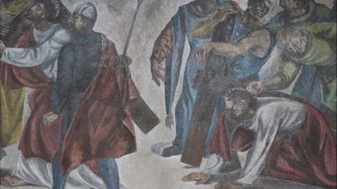 Fragment van de schilderingen in de kapel