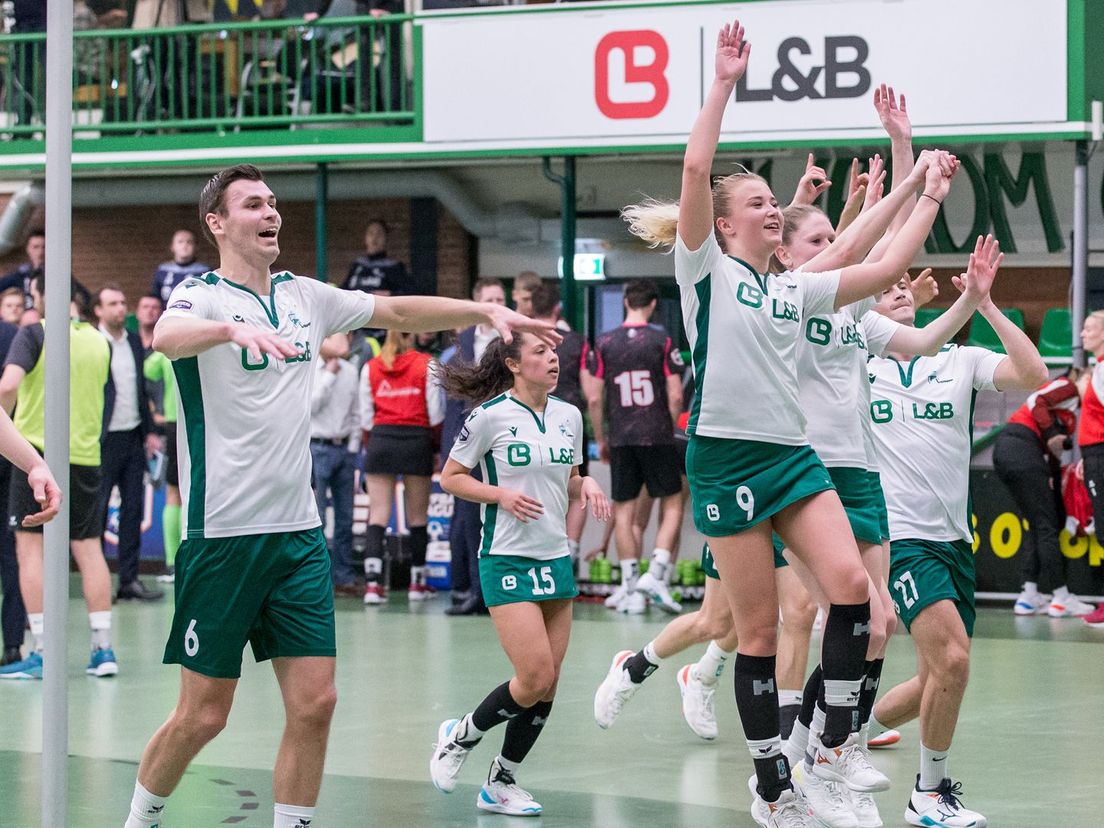 PKC viert een overwinning eerder dit seizoen in de Korfbal League