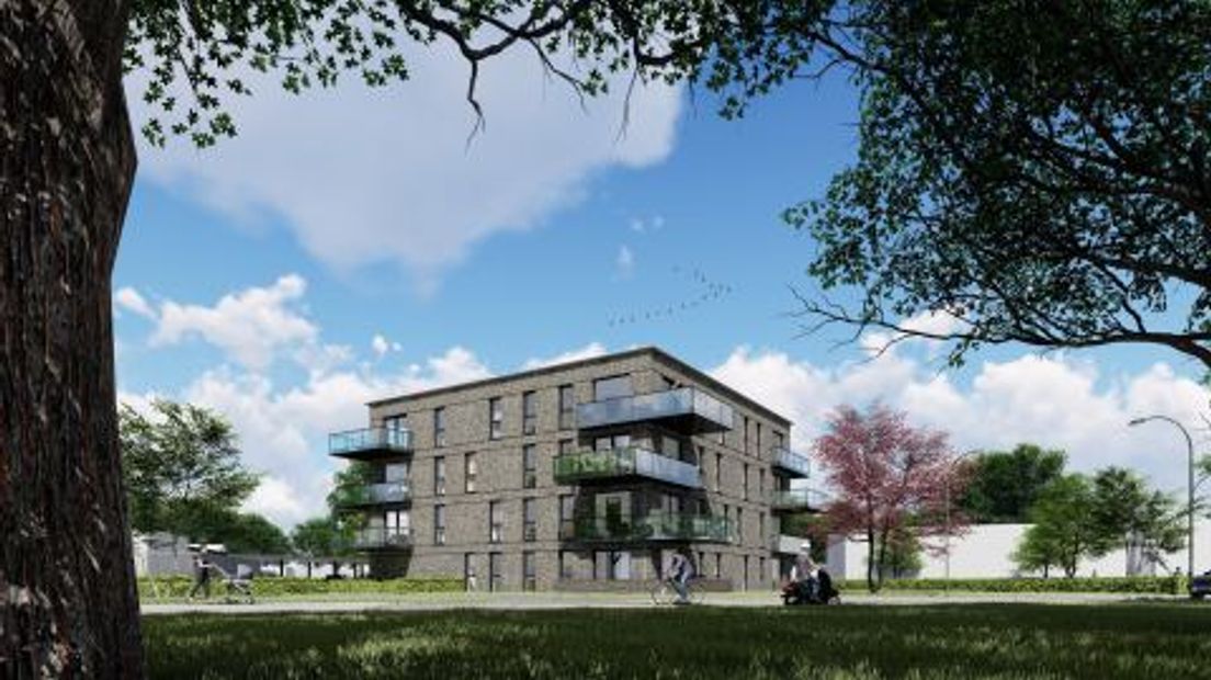 Dit nieuwe appartementencomplex komt aan de Vredeveldeweg in Assen-Oost (Rechten: BruZan Ontwikkeling)