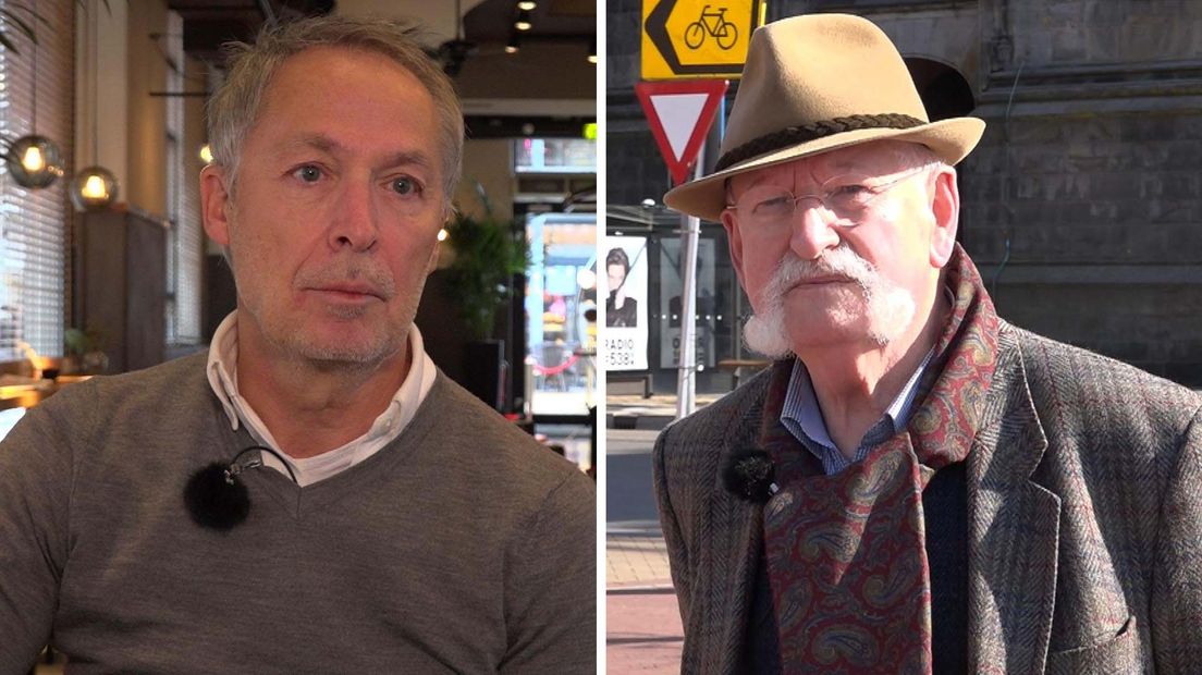 Marcel Schlaman (News Café) en Trijnko Nijboer van de poffertjeskraam