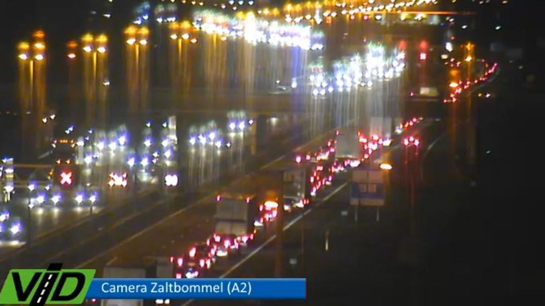 De situatie op de A2.