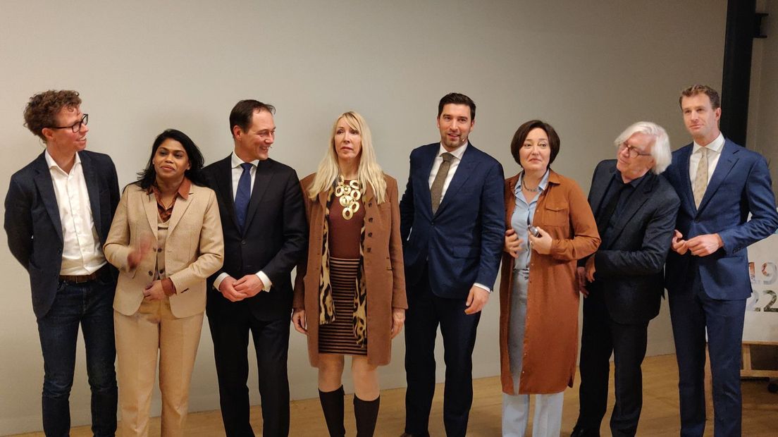 De Haagse (kandidaat-)wethouders bij de presentatie van het nieuwe coalitieakkoord in 2019.