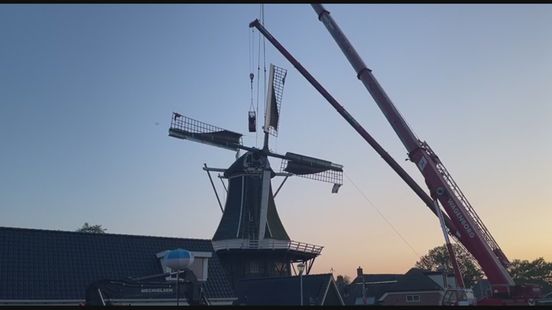 Zo wordt molen Fortuna in Noordhorn ontdaan van z'n wieken