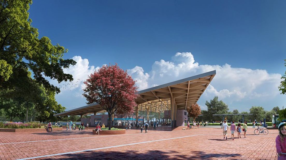 Het ontwerp van het nieuwe stationsgebouw in Assen