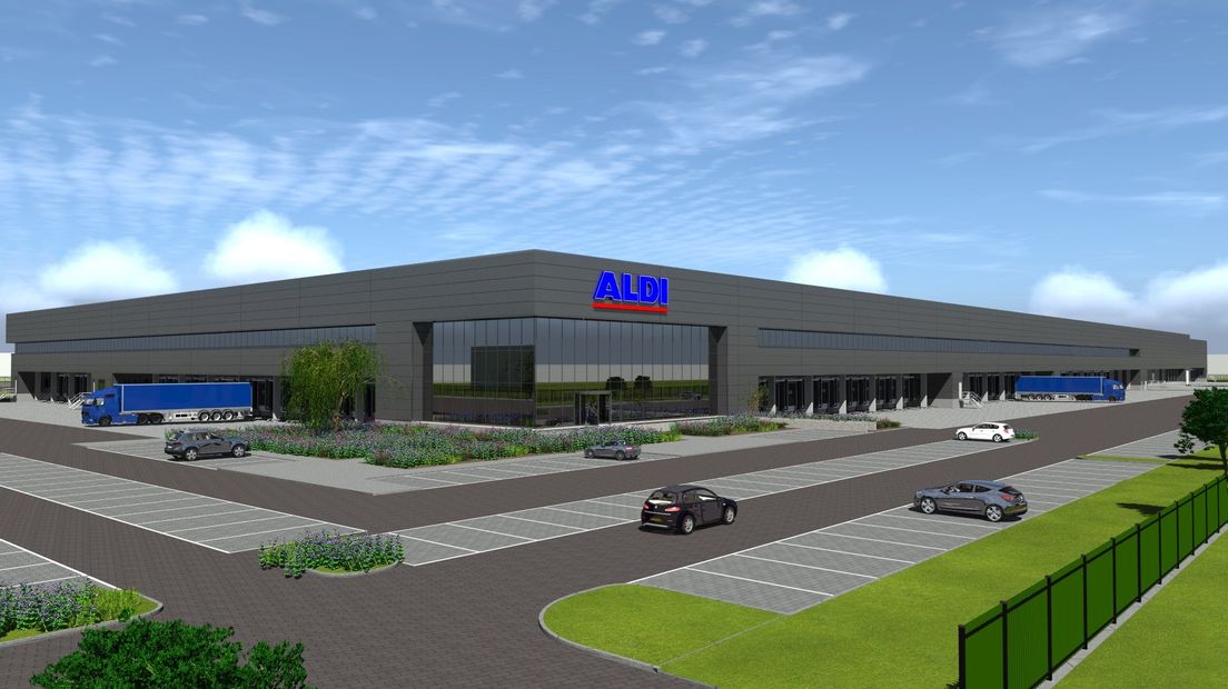 Artist impression van nieuwe distributiecentrum