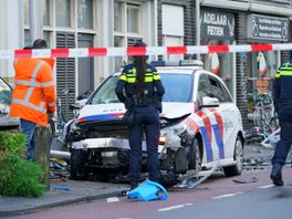 Politie crasht in Utrecht: 'Ik zag een politieauto door de lucht vliegen'