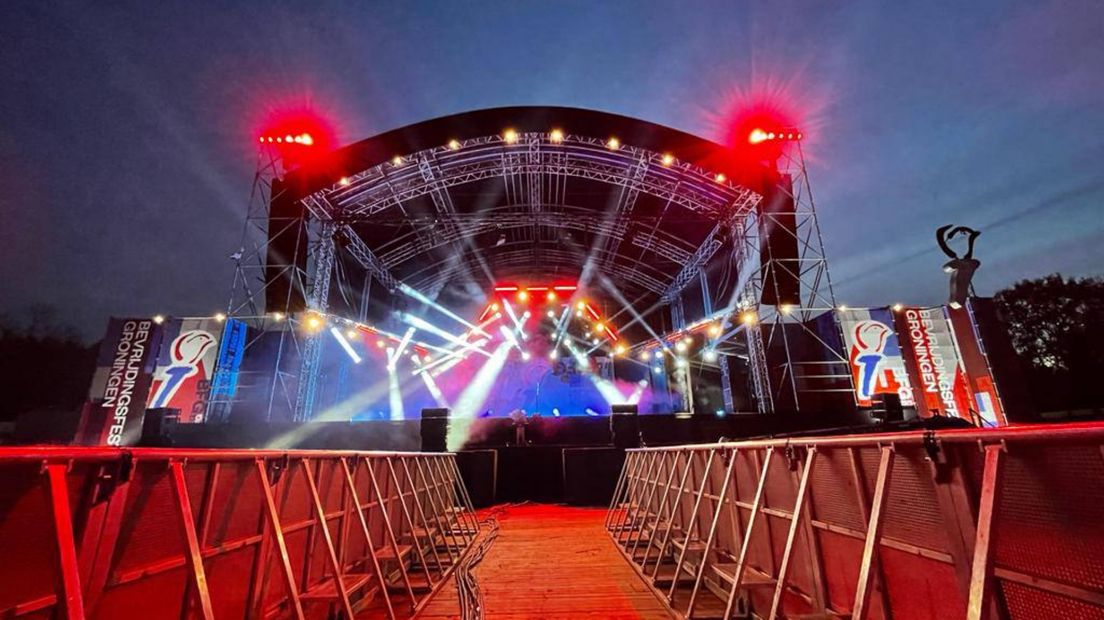 Het Bevrijdingsfestival-podium in het Groninger Stadspark