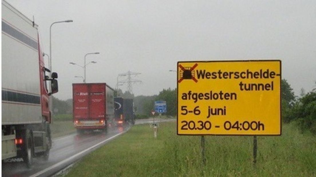 Westerscheldetunnel een nacht afgesloten
