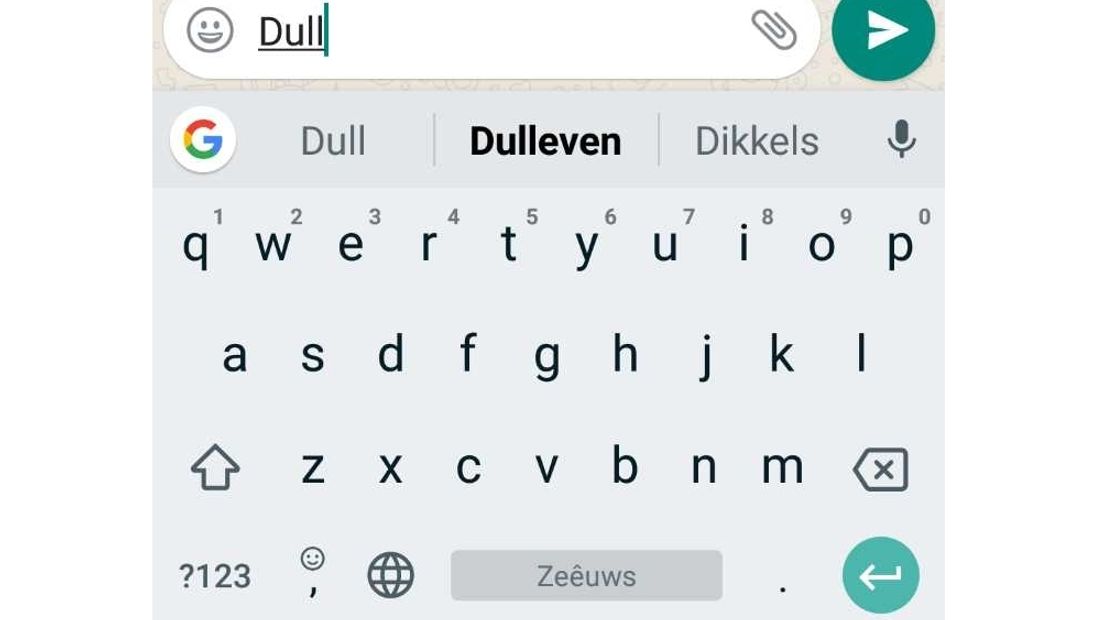 De toestenbordapp van Google, Gboard, herkent oer-Zeeuwse woorden als dulleven