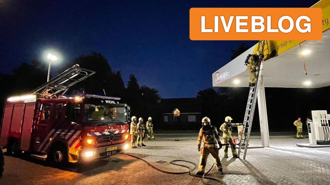 Bij het tankstation in Wehl woedde een brandje.