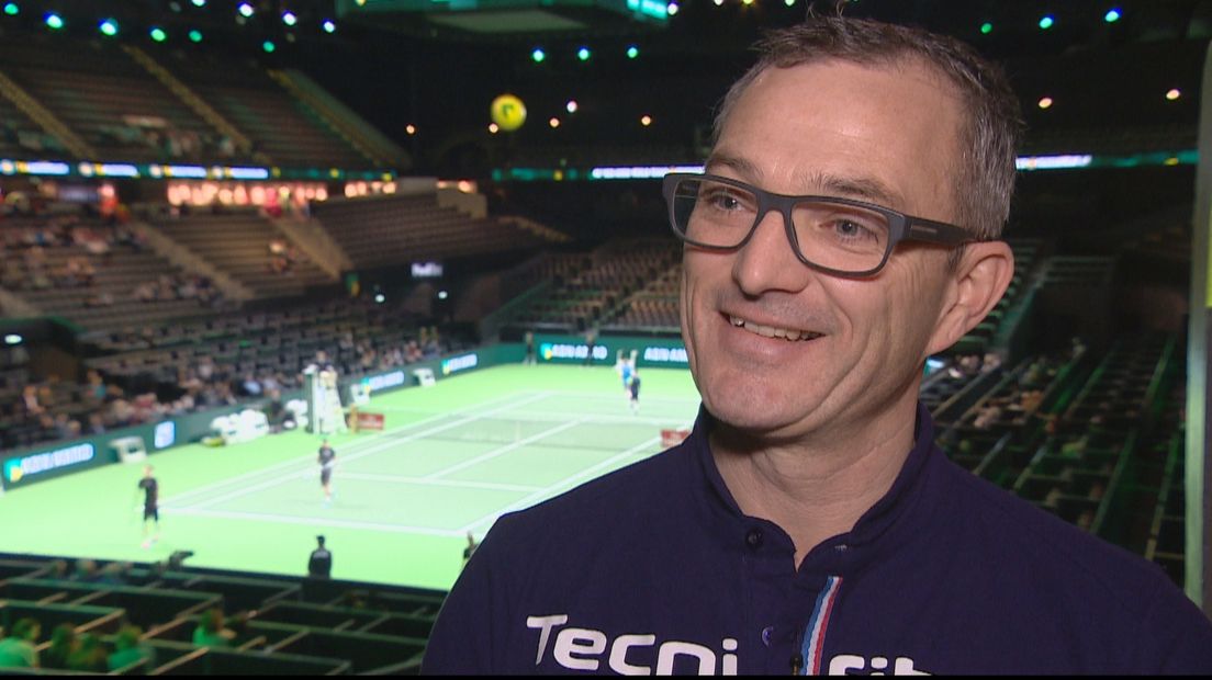 Dimitri Kaijser bij het ABN Amro tennistoernooi in Rotterdam