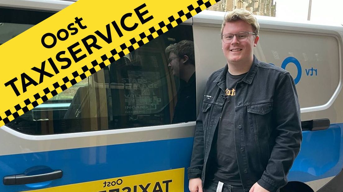 Mart Einhaus mocht als eerste gebruik maken van de taxiservice van RTV Oost
