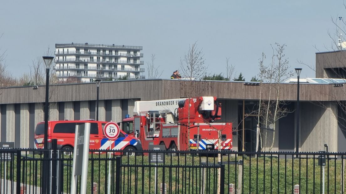 Brandweer bij het crematorium in Stad