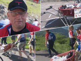 Jan klimt met kruiwagen Alpe d'Huez op: "Mijn neefje heeft het veel zwaarder"