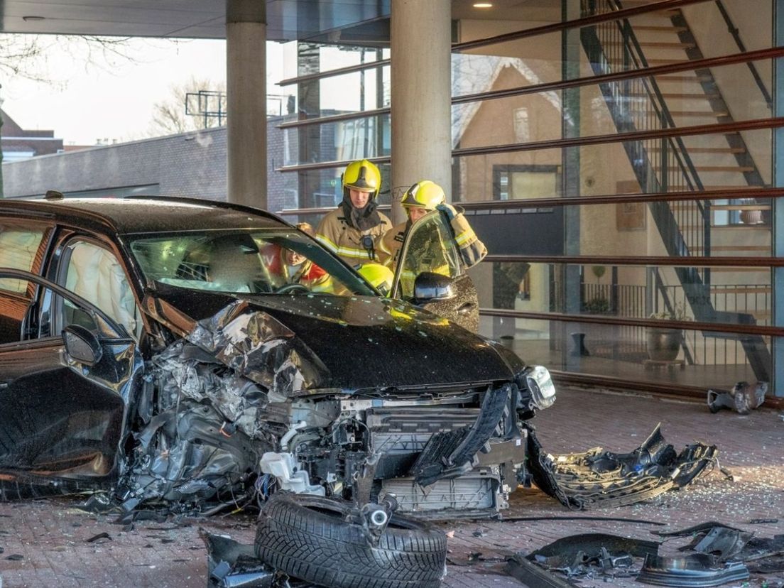 Crashed car in Alblasserdam