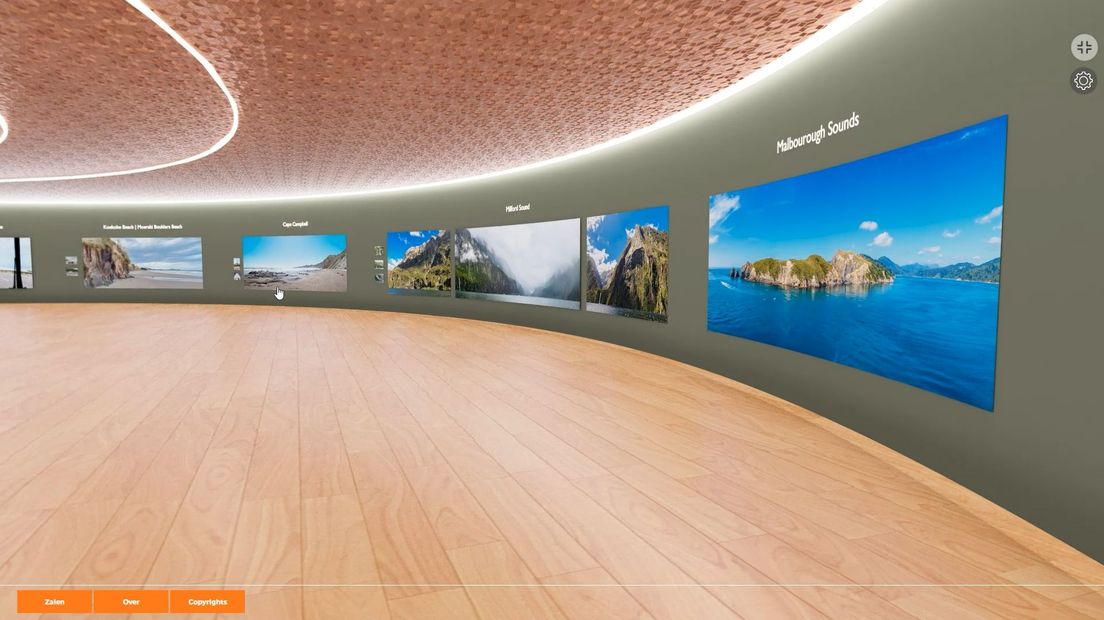 Een van de zalen in het virtuele museum