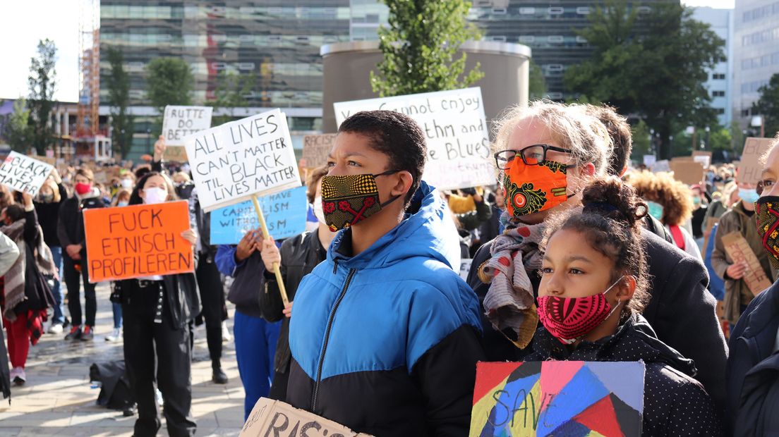 De demonstratie op het Jaarbeursplein.