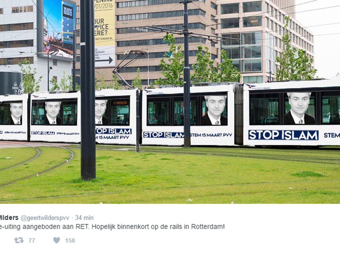 Tweet van Wilders