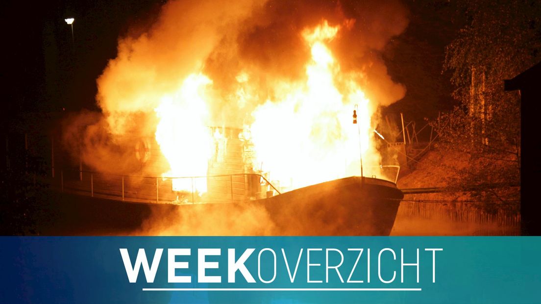Brand op woonboot in Zwolle