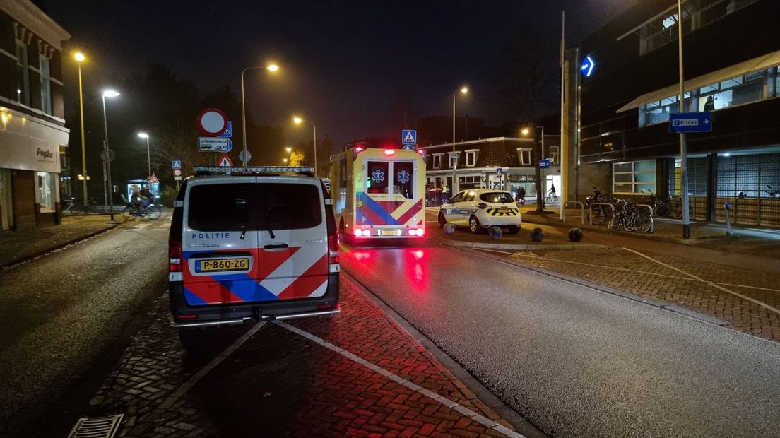 Hulpdiensten bij het ongeluk op de Korreweg in Stad