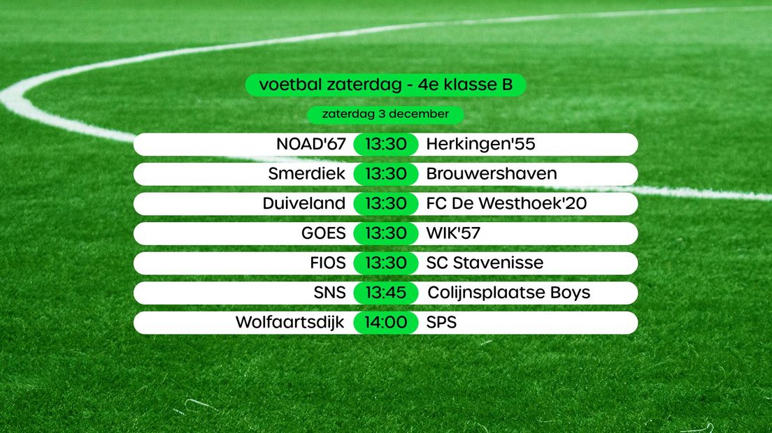voetbal 4e klasse B programma