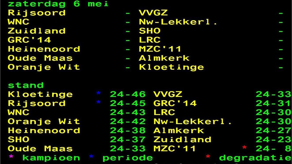 standen amateurvoetbal