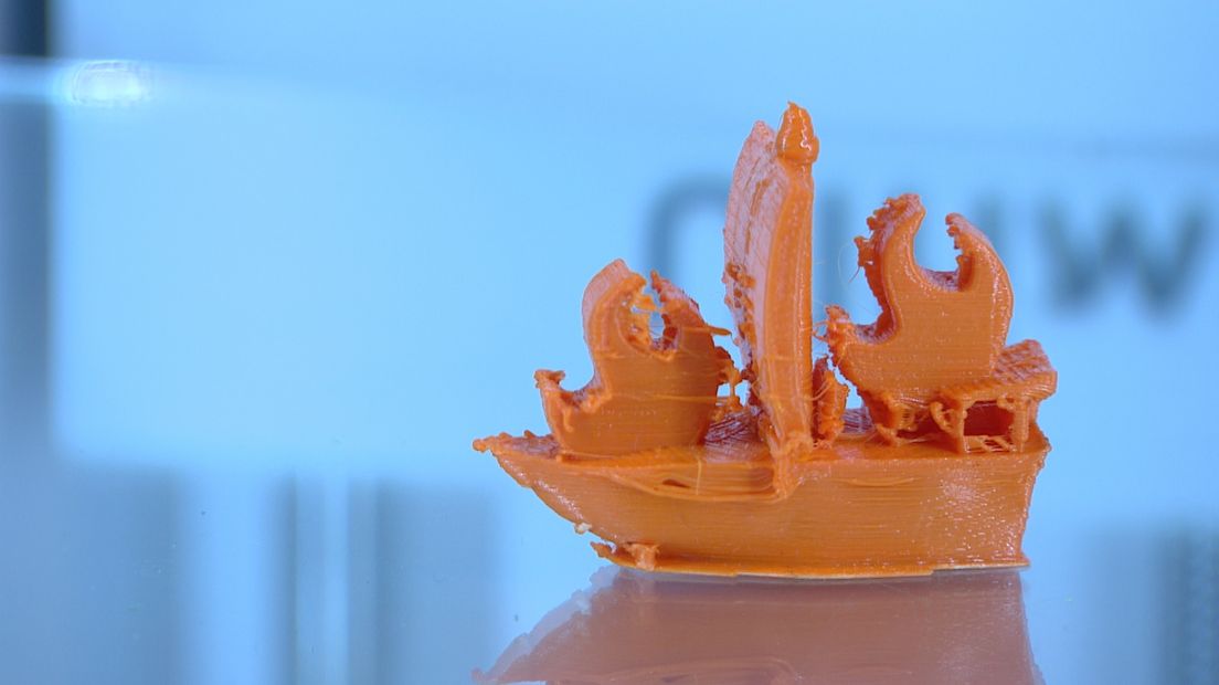 Het eindresultaat, een schip in 3D