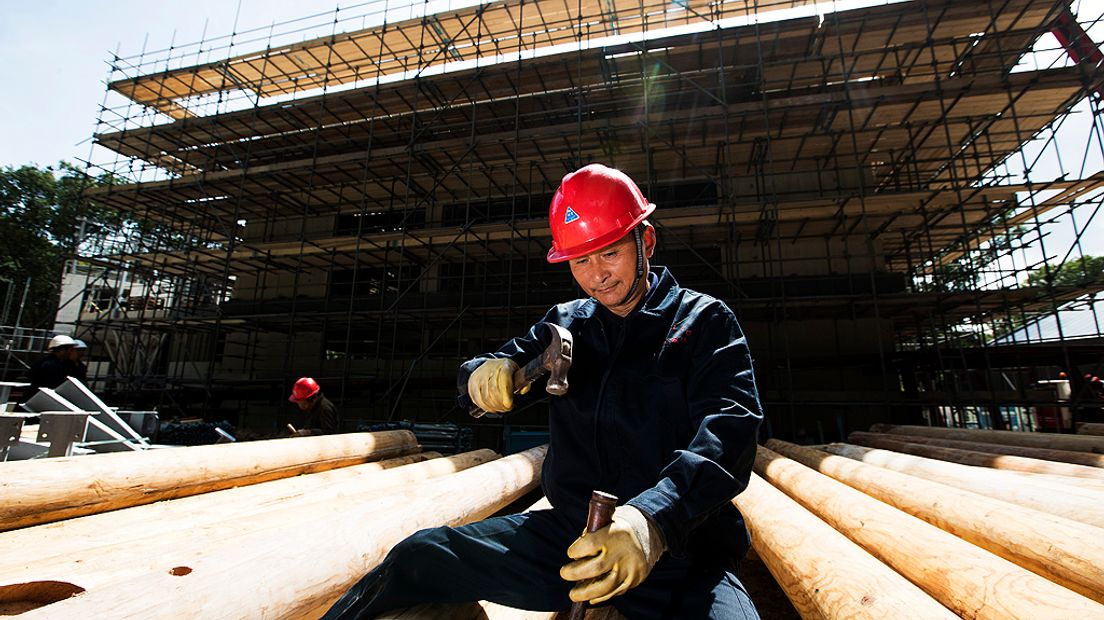 Het pandaverblijf wordt momenteel gebouwd.