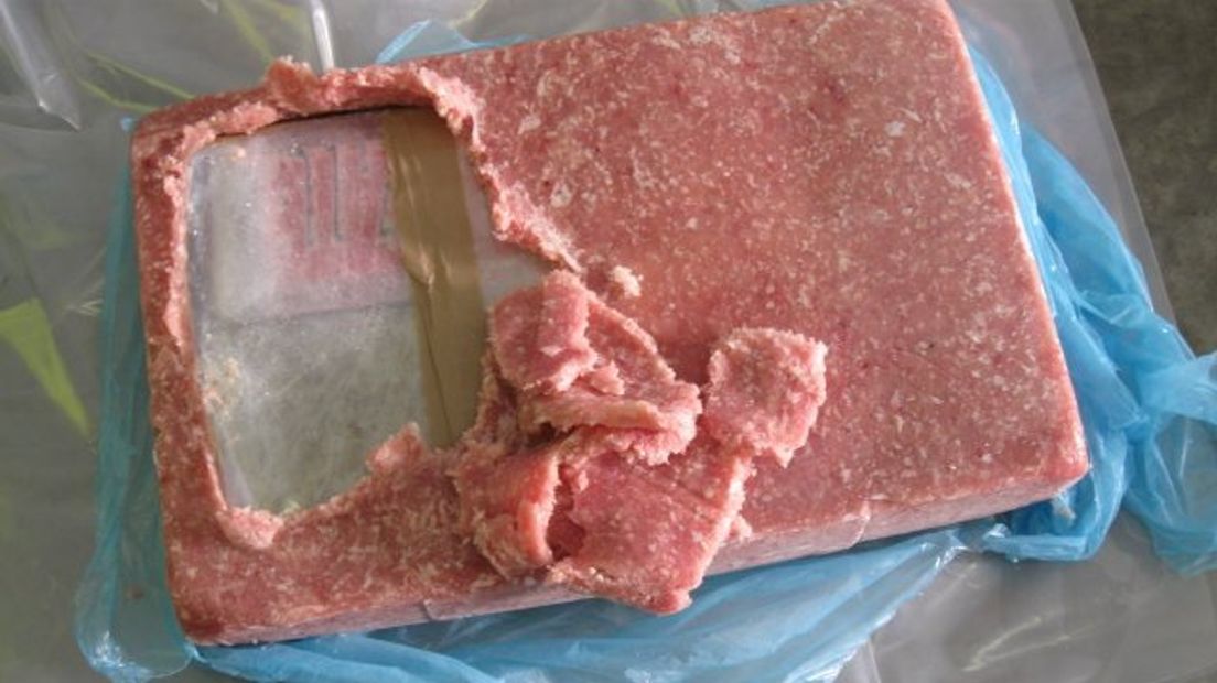 De cocaïne zat verpakt in bevroren vlees