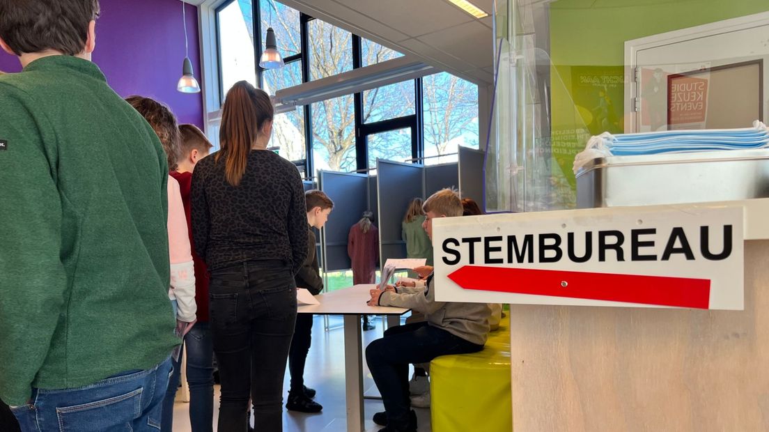Schaduwverkiezingen op middelbare school Gieten.