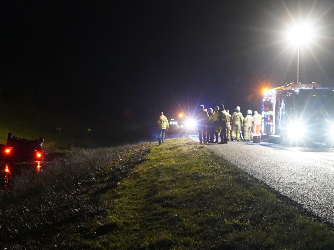 De auto in de sloot