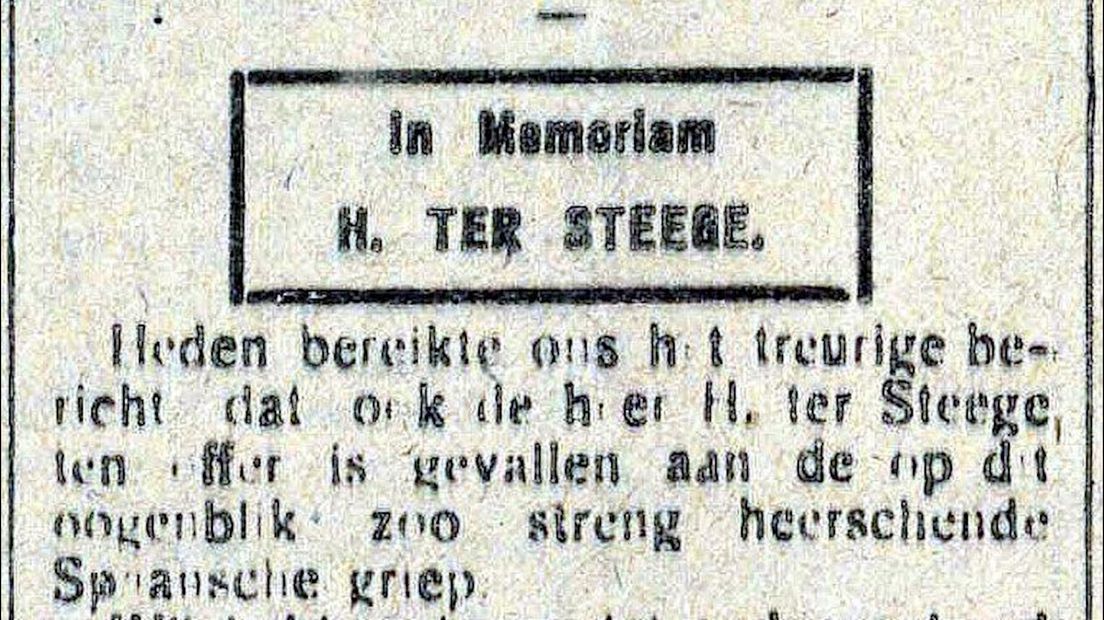 Krantenartikel overleden