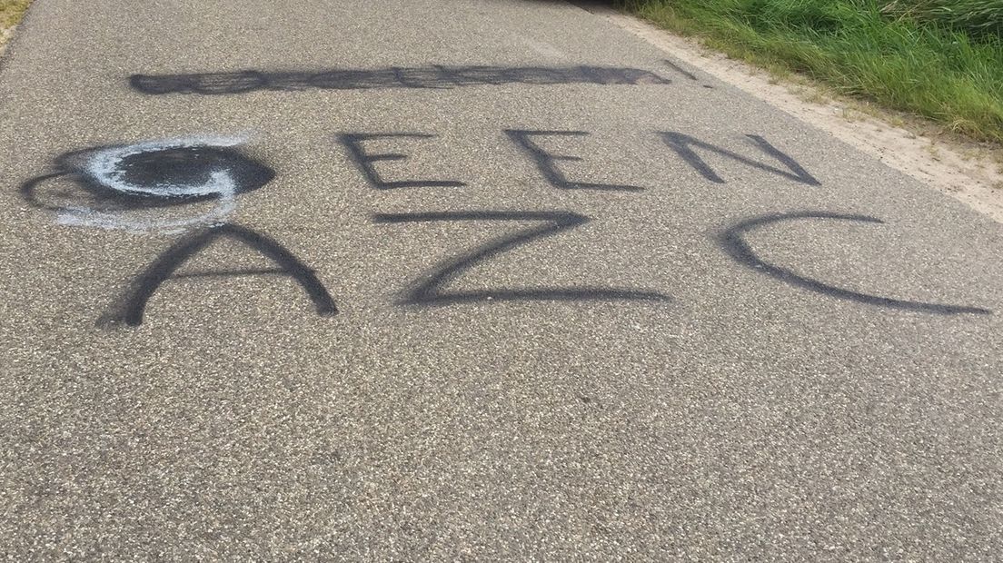 Demonstratie door voorstanders azc 's-Gravenpolder