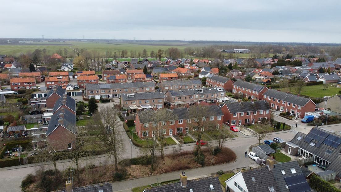 De buurt in Wagenborgen waar de huizen staan die op waterstof worden aangesloten